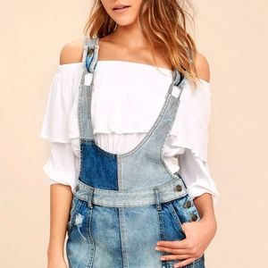 Free People Patchwork Blues Denim Dress